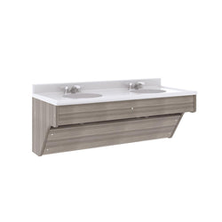 Tot Mate Kids' Wall-Mount Double Bathroom Vanity with Sink 49"W x 21"D x 21.5"H (TOT-TM8362R)