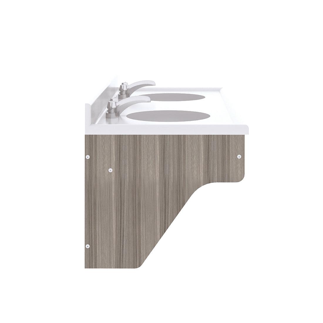 Tot Mate Kids' Wall - Mount Double Bathroom Vanity with Sink 49"W x 21"D x 21.5"H (TOT - TM8362R) - SchoolOutlet