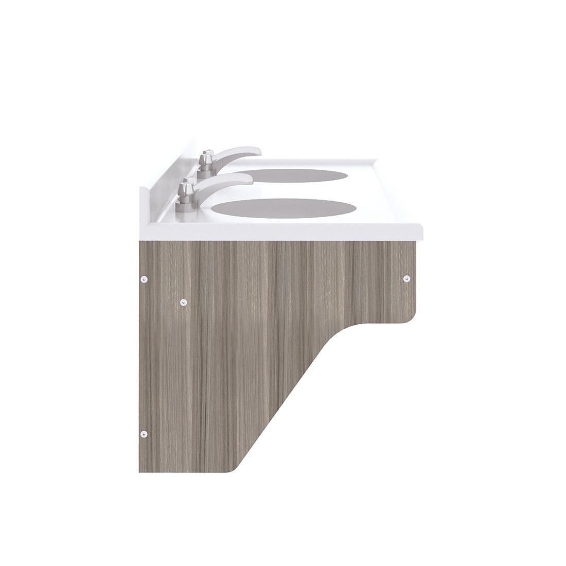 Tot Mate Kids' Wall - Mount Double Bathroom Vanity with Sink 49"W x 21"D x 21.5"H (TOT - TM8362R) - SchoolOutlet