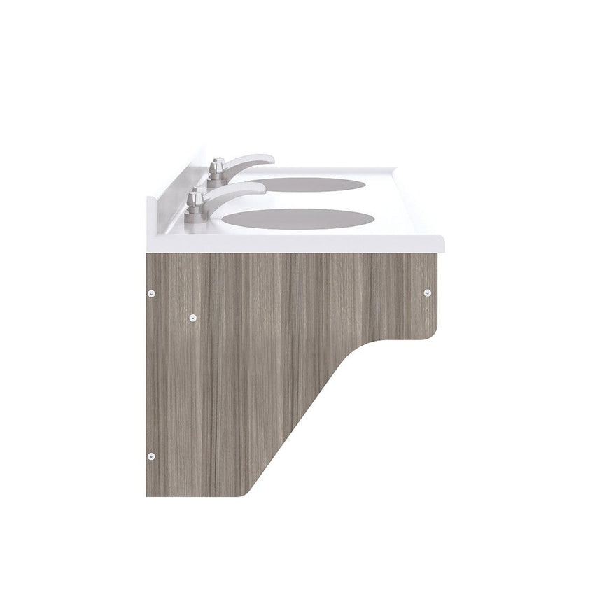Tot Mate Kids' Wall - Mount Double Bathroom Vanity with Sink 49"W x 21"D x 21.5"H (TOT - TM8362R) - SchoolOutlet