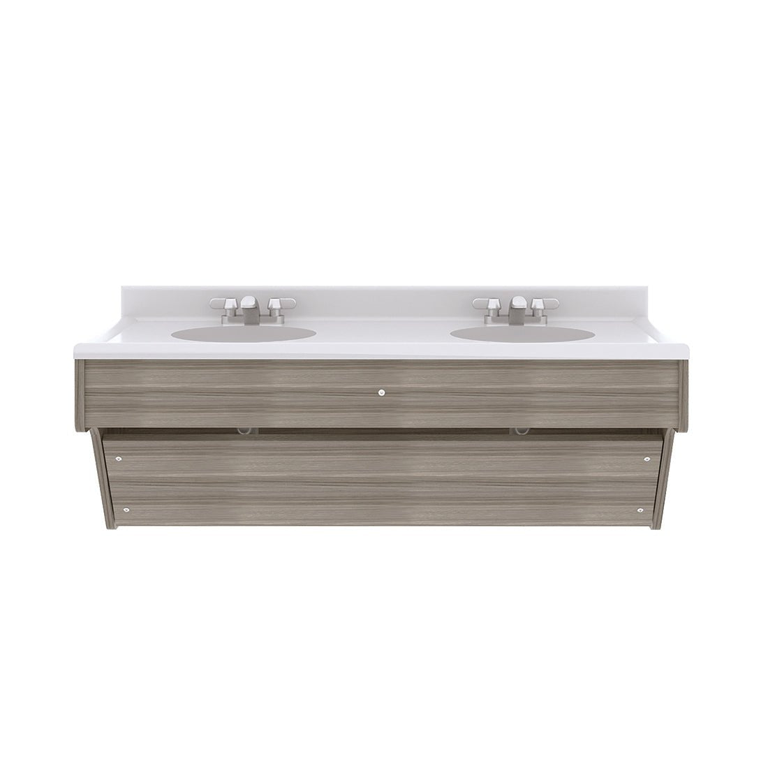 Tot Mate Kids' Wall - Mount Double Bathroom Vanity with Sink 49"W x 21"D x 21.5"H (TOT - TM8362R) - SchoolOutlet