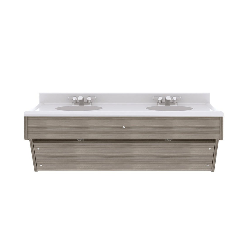 Tot Mate Kids' Wall - Mount Double Bathroom Vanity with Sink 49"W x 21"D x 21.5"H (TOT - TM8362R) - SchoolOutlet