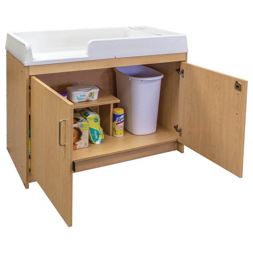 Tot Mate Baby Changing Table with Lockable Storage 47"W x 23.5"D x 37.5"H (TOT - TM8530A) - SchoolOutlet