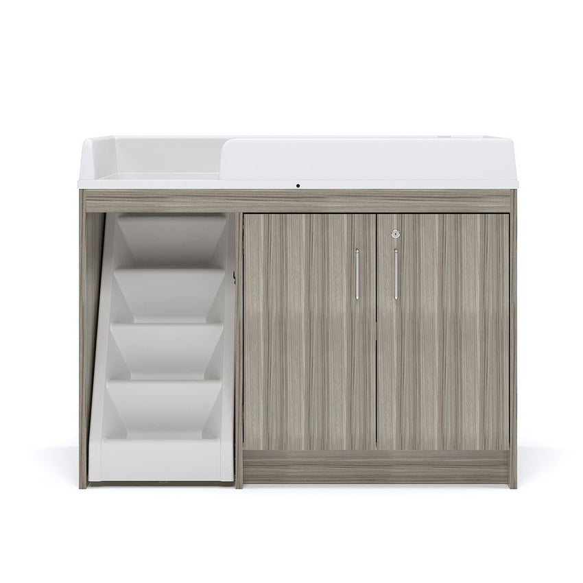 Tot Mate Toddler Walkup Changing Table with Stairs & Lockable Storage 47"W x 23.5"D x 37.5"H (TOT - TM8534A) - SchoolOutlet
