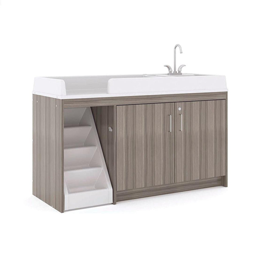 Tot Mate Toddler Walkup Changing Table with Sink & Stairs (Left - Side Stairs) 59.5"W x 23.5"D x 37.5"H (TOT - TM8543A) - SchoolOutlet