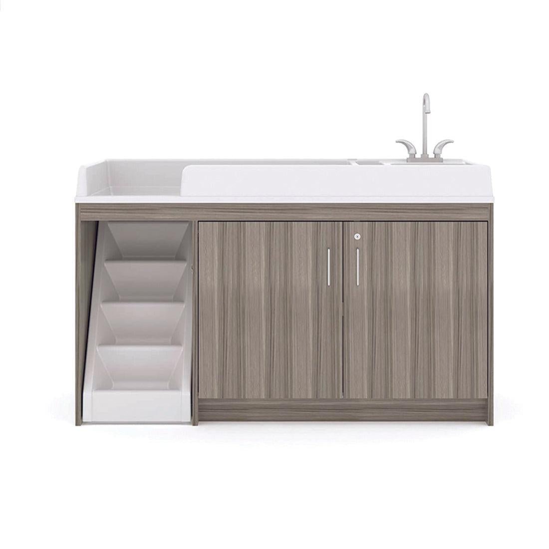 Tot Mate Toddler Walkup Changing Table with Sink & Stairs (Left - Side Stairs) 59.5"W x 23.5"D x 37.5"H (TOT - TM8543A) - SchoolOutlet