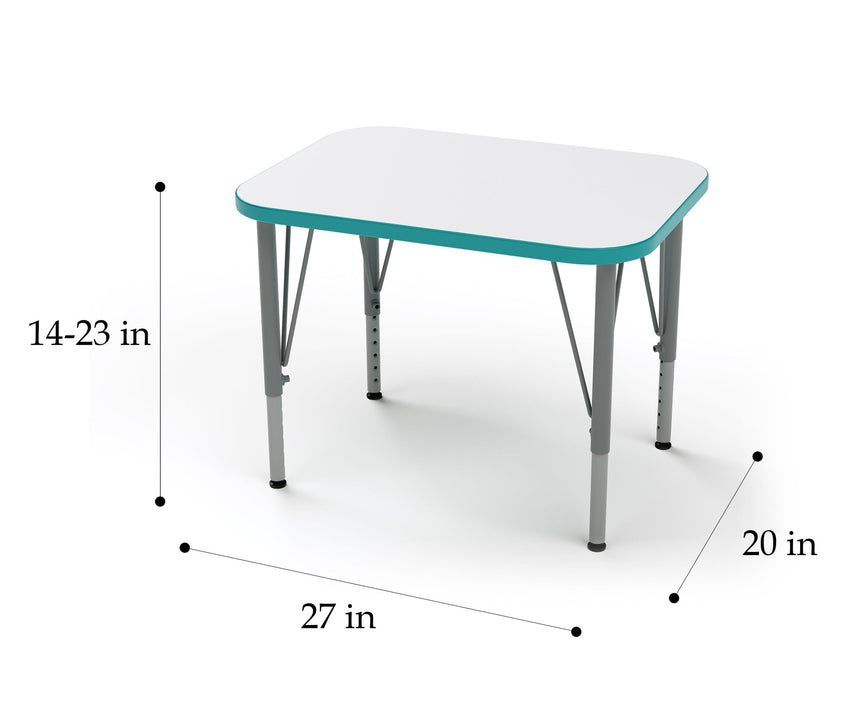 Versa Tot Mate Preschool Rectangle Student Desk - Small 27"W x 20"D x 14" - 23"H (TOT - TM9510R) - SchoolOutlet