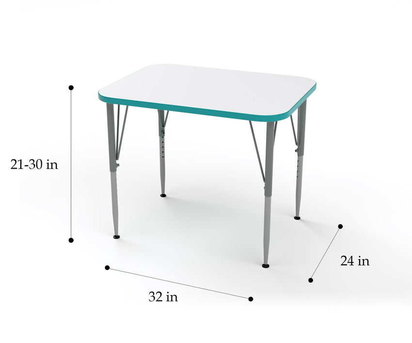 Versa Tot Mate Preschool Rectangle Desk - Large 32"W x 24"D x 21" - 30"H (TOT - TM9811R) - SchoolOutlet