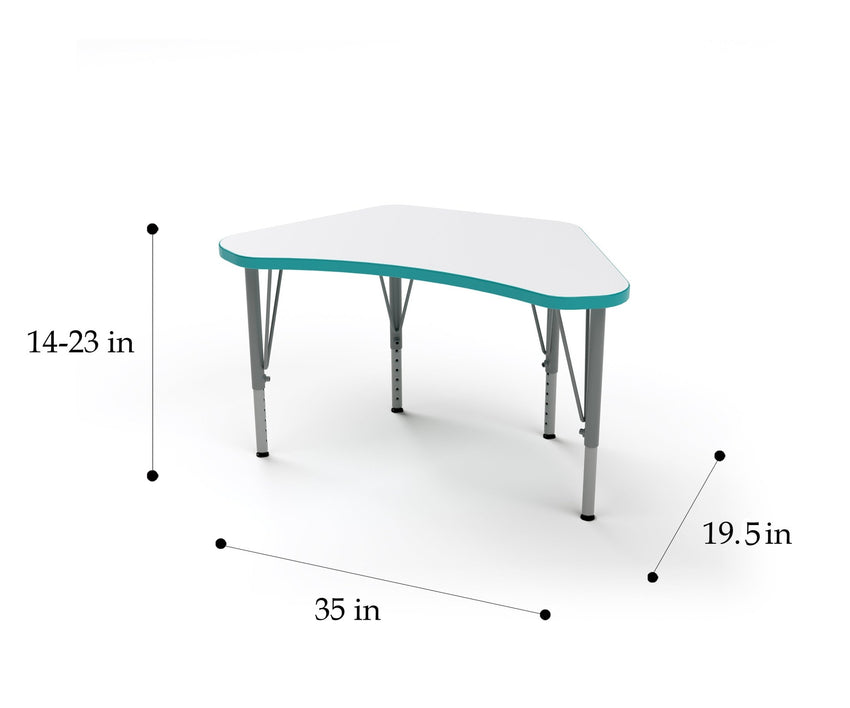 Versa Tot Mate Preschool Wing Desk - Large 35"W x 19.5"D x 14" - 23"H (TOT - TM9830R) - SchoolOutlet