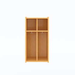 Tot Mate 2-Section Wall Locker with Cubbies & Hooks 19"W x 15"D x 37.5"H Assembled (TOT-TML401A)
