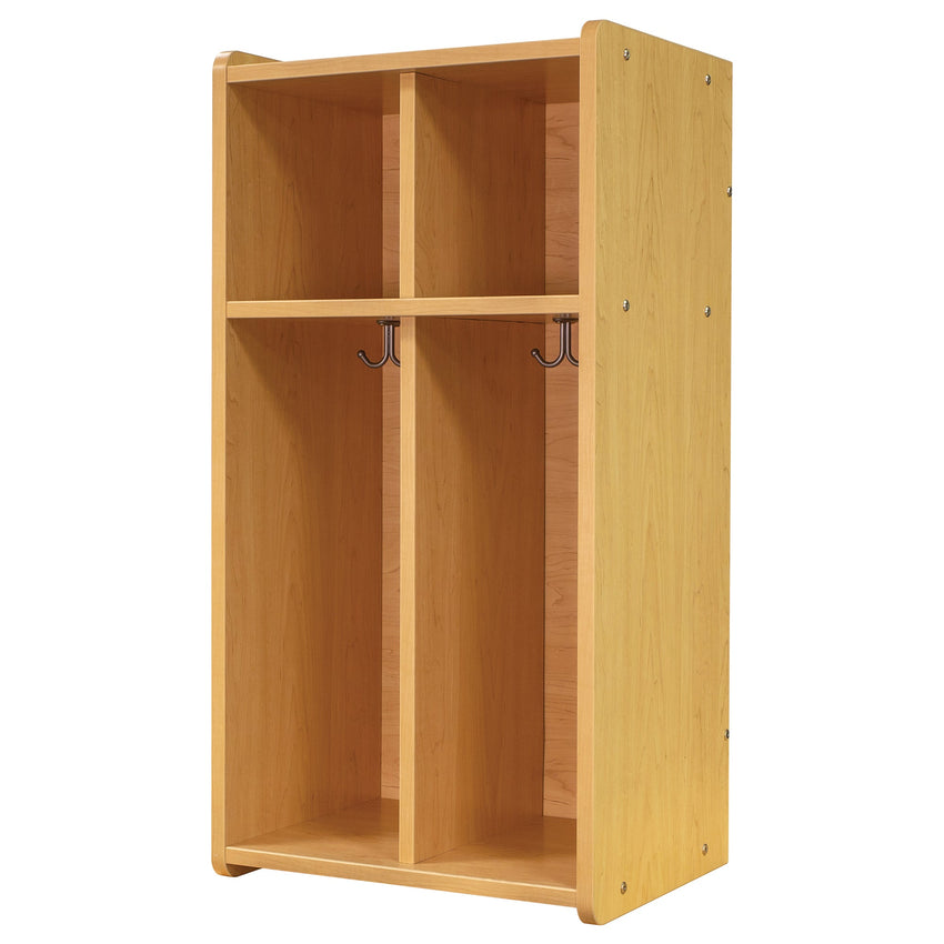 Tot Mate 2 - Section Wall Locker with Cubbies & Hooks 19"W x 15"D x 37.5"H Assembled (TOT - TML401A) - SchoolOutlet
