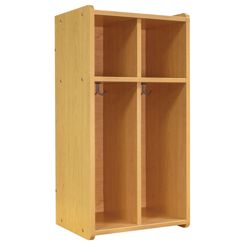 Tot Mate 2 - Section Wall Locker with Cubbies & Hooks 19"W x 15"D x 37.5"H Unassemble (TOT - TML401R) - SchoolOutlet