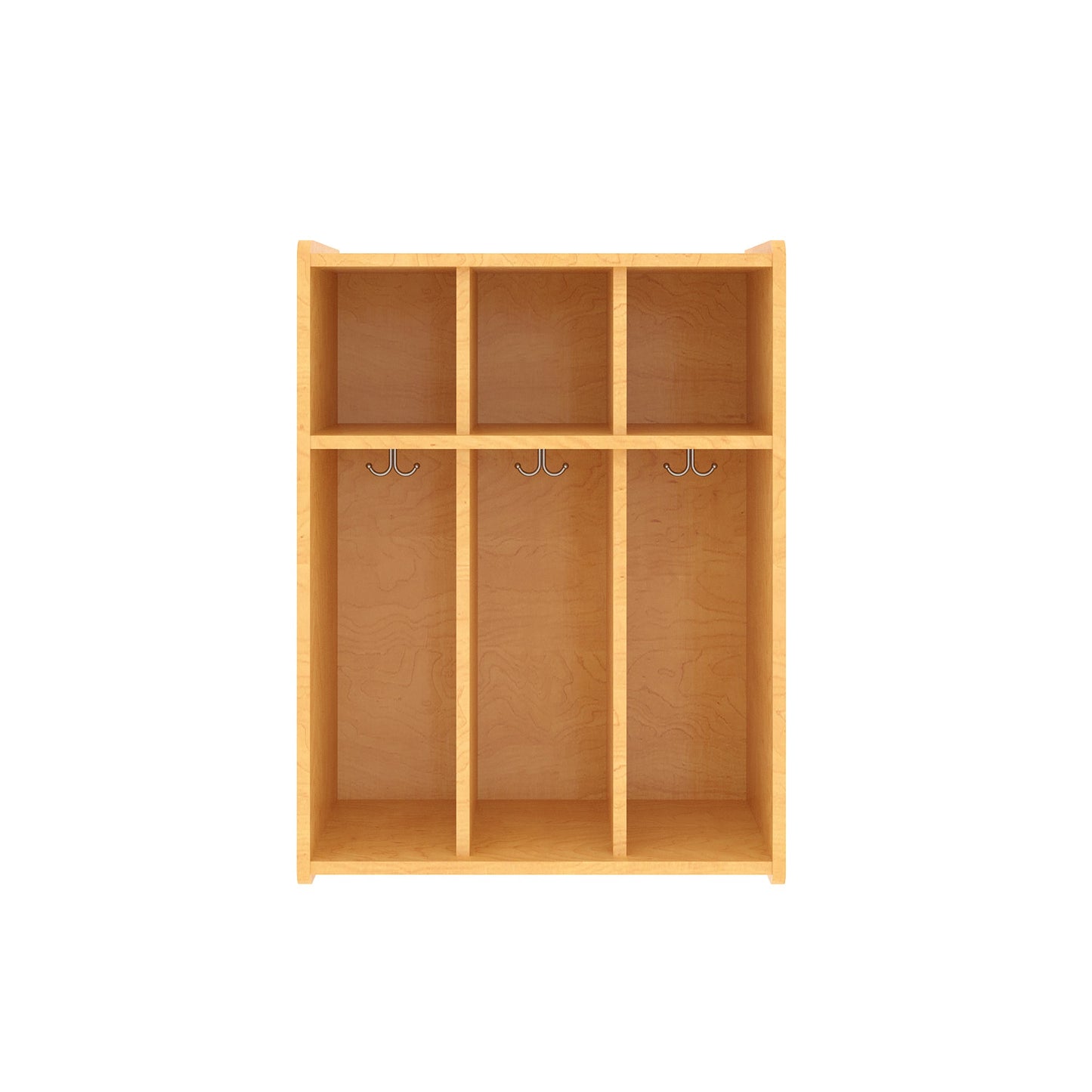 Tot Mate 3 - Section Wall Locker with Cubbies & Hooks 28"W x 15"D x 37.5"H Assembled (TOT - TML402A) - SchoolOutlet