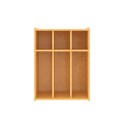 Tot Mate 3-Section Wall Locker with Cubbies & Hooks 28"W x 15"D x 37.5"H Unassemble (TOT-TML402R)
