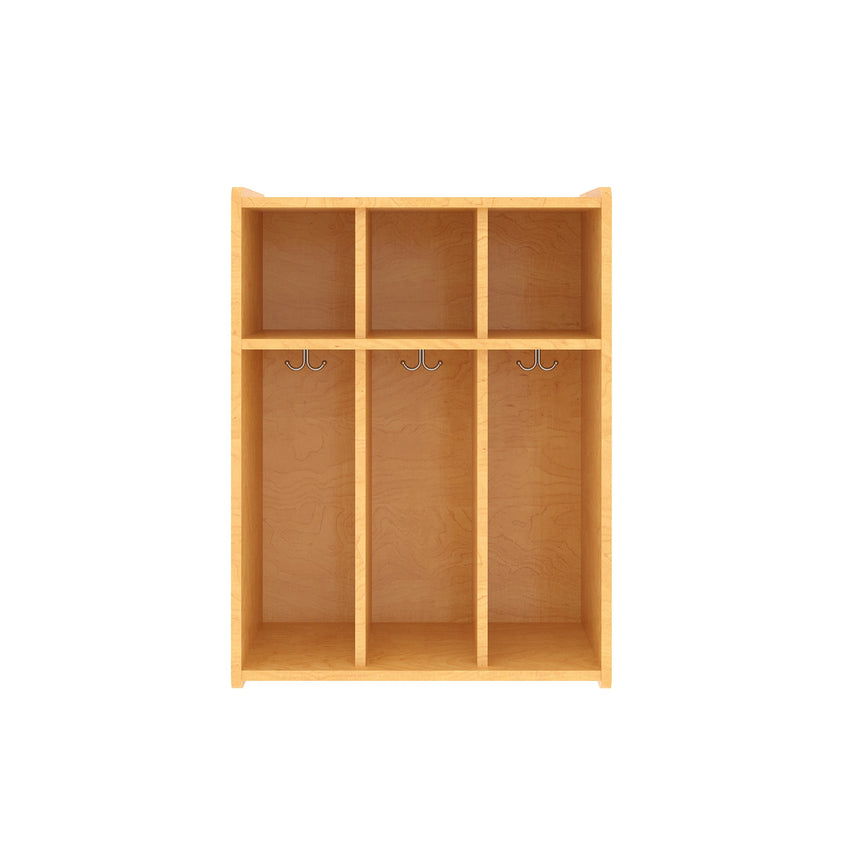 Tot Mate 3 - Section Wall Locker with Cubbies & Hooks 28"W x 15"D x 37.5"H Unassemble (TOT - TML402R) - SchoolOutlet