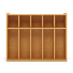 Tot Mate 5-Section Wall Locker with Cubbies & Hooks 46"W x 15"D x 37.5"H Assembled (TOT-TML403A)