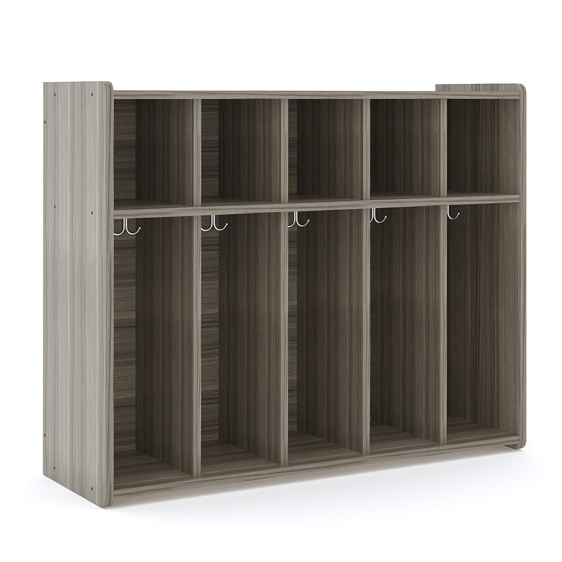 Tot Mate 5 - Section Wall Locker with Cubbies & Hooks 46"W x 15"D x 37.5"H Assembled (TOT - TML403A) - SchoolOutlet