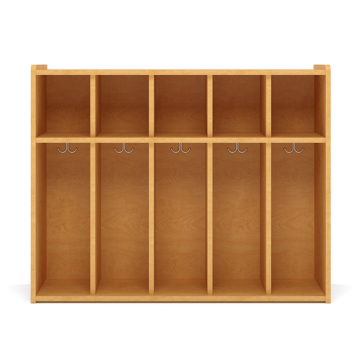 Tot Mate 5 - Section Wall Locker with Cubbies & Hooks 46"W x 15"D x 37.5"H Unassemble (TOT - TML403R) - SchoolOutlet