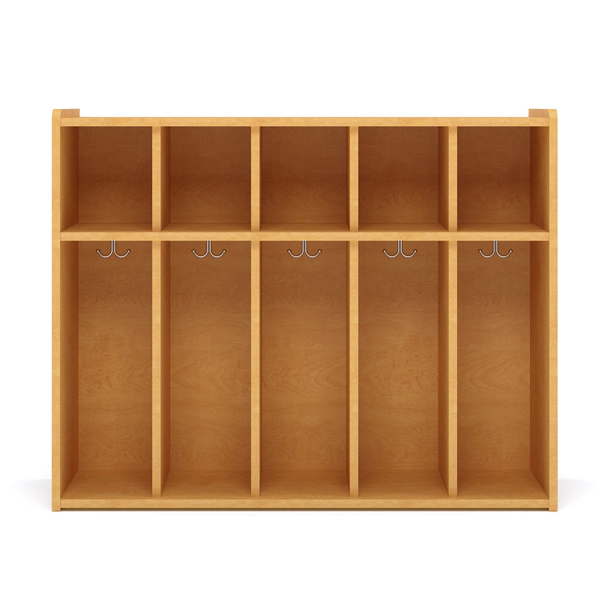 Tot Mate 5 - Section Wall Locker with Cubbies & Hooks 46"W x 15"D x 37.5"H Unassemble (TOT - TML403R) - SchoolOutlet