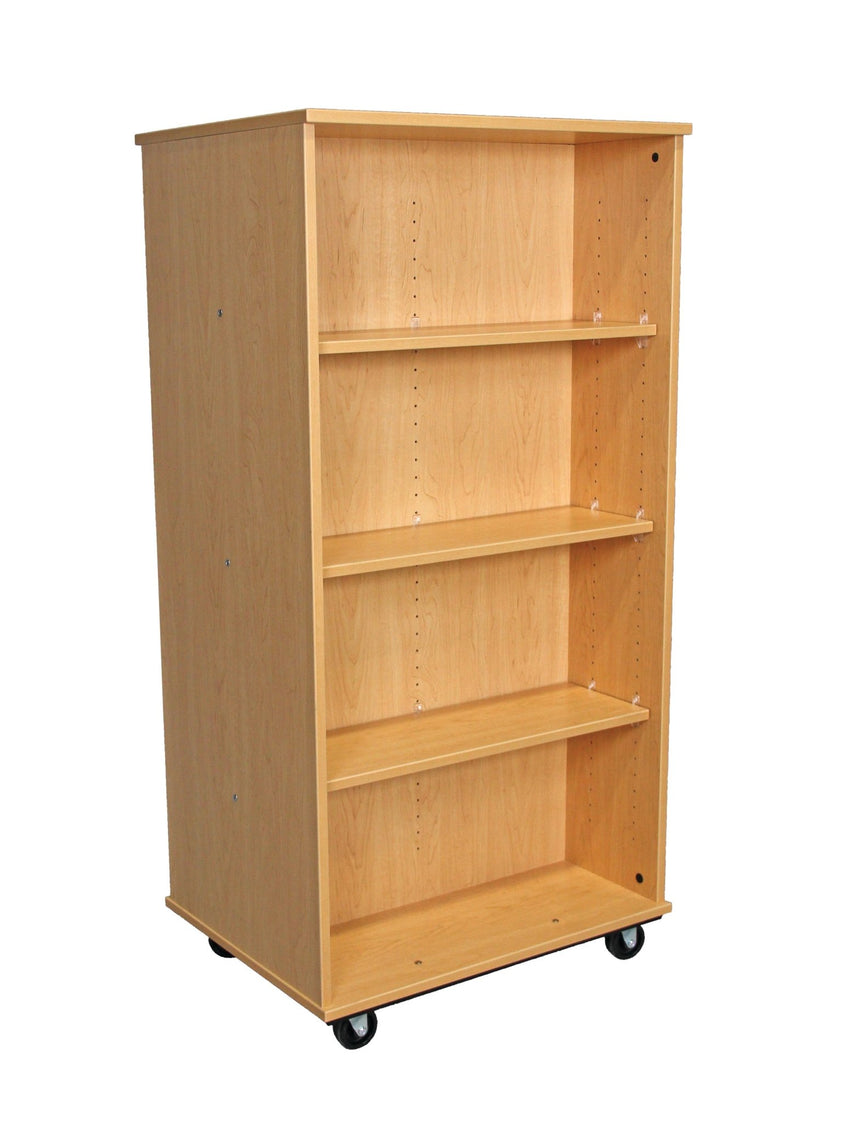 Tot Mate Double - Sided Mobile Bookshelf with 4 Shelves 30"W x 23"D x 60"H (TOT - TMM611A) - SchoolOutlet