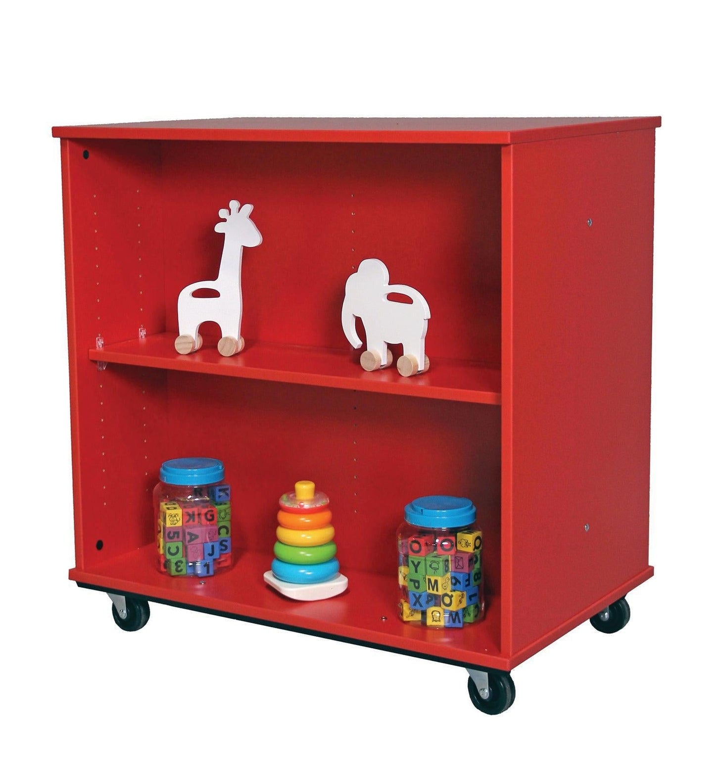 Tot Mate Double - Sided Mobile Bookshelf - 2 Shelves 36"W x 23"D x 36"H (TOT - TMM612A) - SchoolOutlet