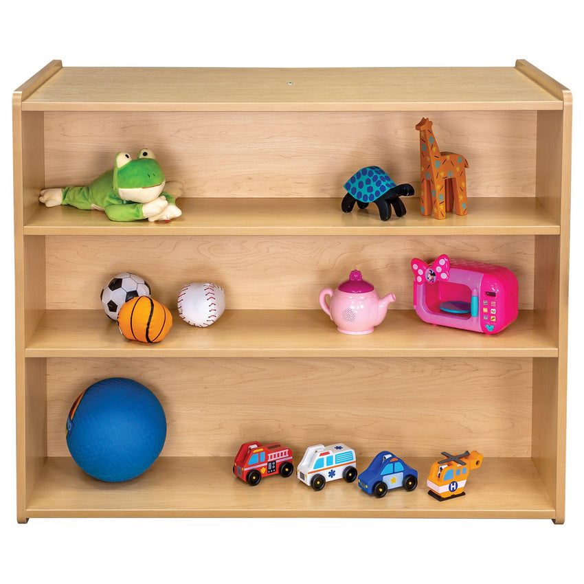 Tot Mate 3 - Level Double - Sided Open Storage Shelf 46"W x 23.5"D x 37.5"H Assembled (TOT - TMS101A) - SchoolOutlet