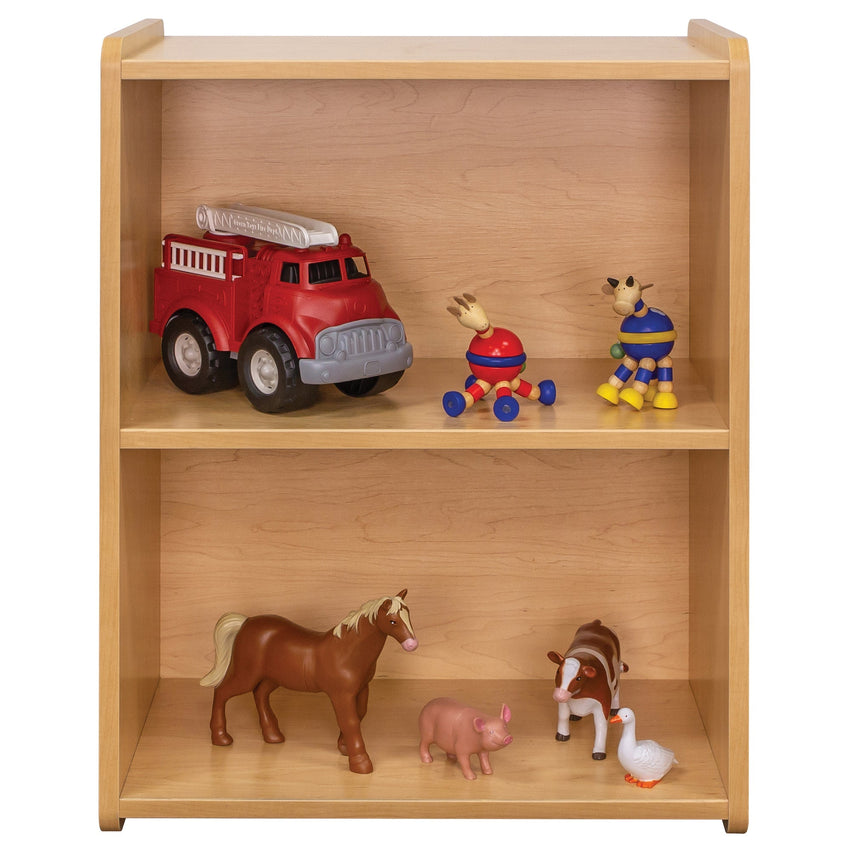 Tot Mate Small 2 - Tier Preschool Open Storage Shelf 24"W x 15"D x 30.5"H Assembled (TOT - TMS301A) - SchoolOutlet