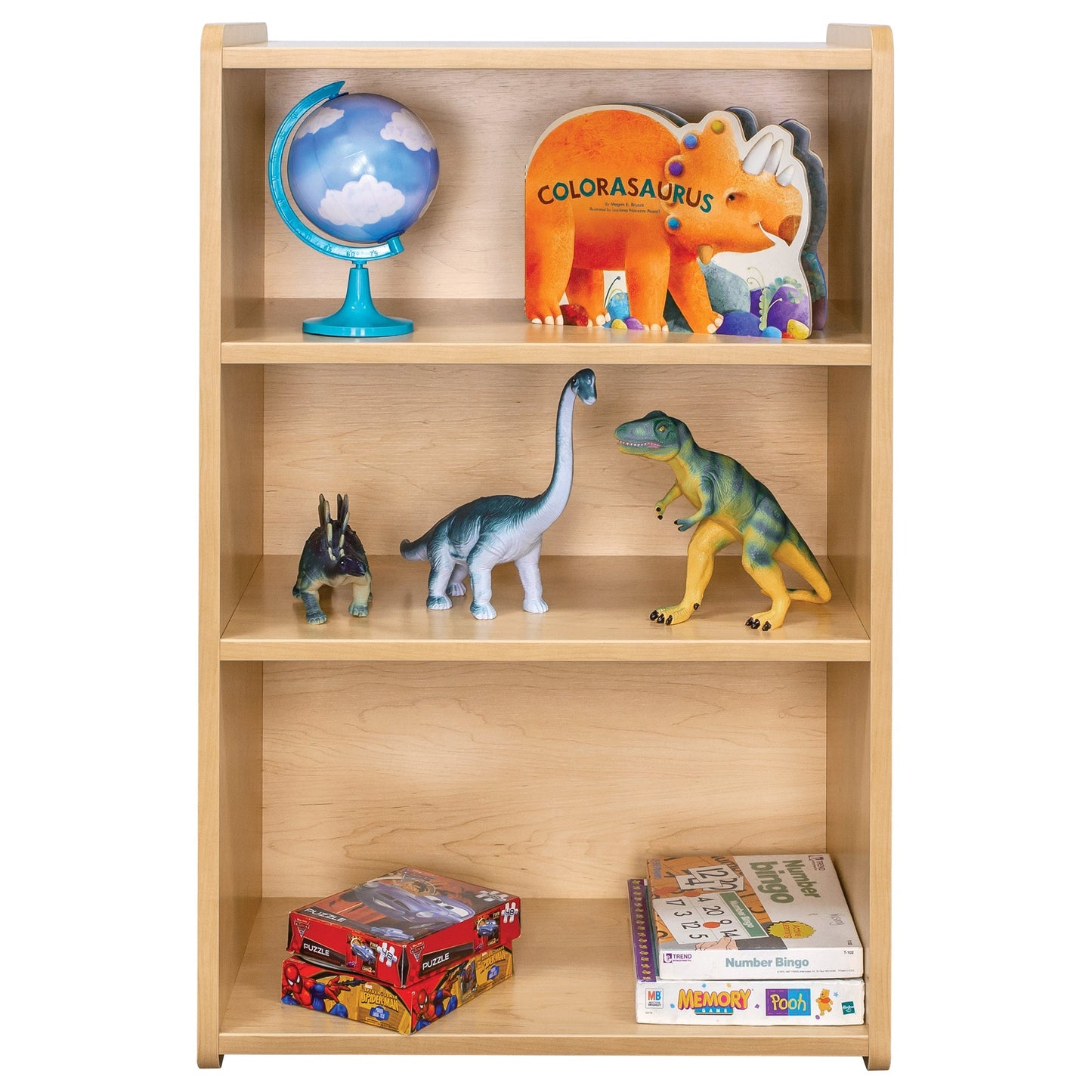 Tot Mate Small 3 - Tier School - Age Open Storage Shelf 24"W x 15"D x 37.5"H Assembled (TOT - TMS401A) - SchoolOutlet