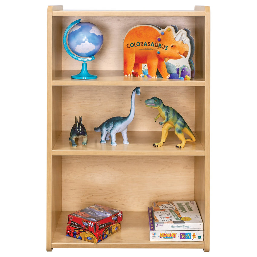 Tot Mate Small 3 - Tier School - Age Open Storage Shelf 24"W x 15"D x 37.5"H Assembled (TOT - TMS401A) - SchoolOutlet