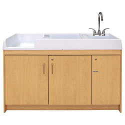 Tot Mate Baby Changing Table with Sink and Locking Storage 59.5"W x 23.5"D x 37.5"H (TOT-TMU401A)
