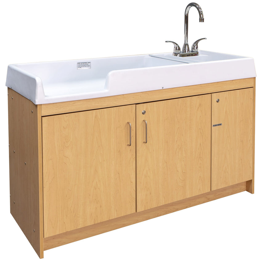 Tot Mate Baby Changing Table with Sink and Locking Storage 59.5"W x 23.5"D x 37.5"H (TOT - TMU401A) - SchoolOutlet