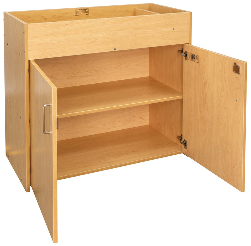 Tot Mate Compact Baby Changing Table with Lockable Storage 41.5"W x 19.5"D x 37"H (TOT - TMU701A) - SchoolOutlet