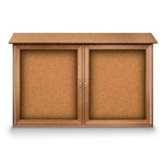 United Visual Double-Door Corkboard Outdoor Message Center, 45