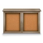 United Visual Double-Door Corkboard Outdoor Message Center, 45