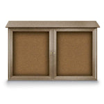 United Visual Double-Door Corkboard Outdoor Message Center, 45