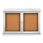 United Visual Double-Door Corkboard Outdoor Message Center, 45