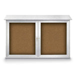 United Visual Double-Door Corkboard Outdoor Message Center, 45