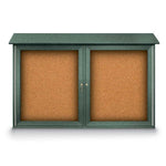 United Visual Double-Door Corkboard Outdoor Message Center, 45
