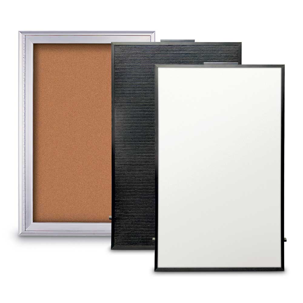 United Visual Three - in - One Enclosed Combo Board w/ Radius Frame (UVP - UV31021) - SchoolOutlet