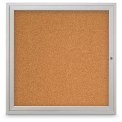 United Visual Outdoor/ Indoor Enclosed Bulletin Board w/ One Door & Satin Aluminum Frame, 36" W x 36" H (UVP-UV403)