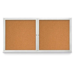 United Visual Outdoor/Indoor Enclosed Bulletin Board w/ Two Doors, 72" W x 36" H (UVP-UV406)