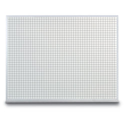 United Visual Grid-Lined Whiteboard w/ Aluminum Frame - Magnetic, 4' W x 3' H (UVP-UV43GRIP)