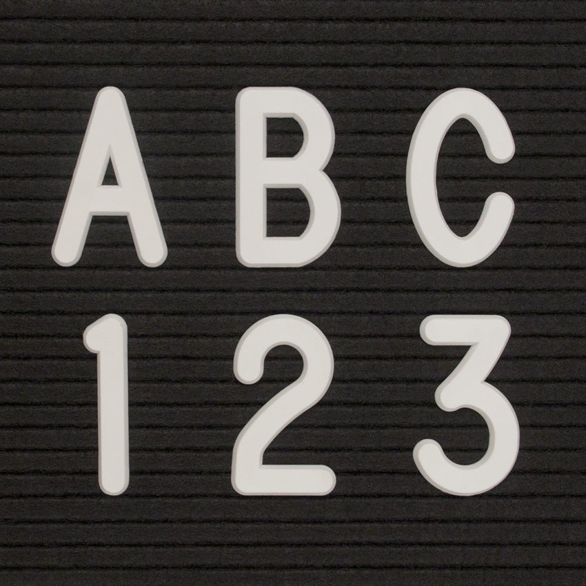 United Visual Plastic Letter Box Set w/ Helvetica Letters, 2" J14 (UVP - UV52310) - SchoolOutlet