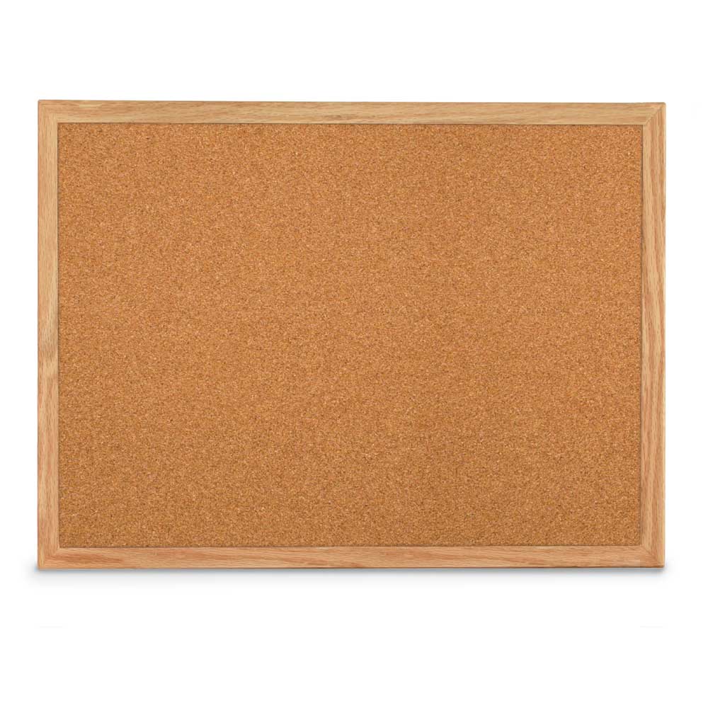 United Visual Oak - Framed Bulletin Board, 24" W x 18" H - Light Oak Finish (UVP - UV6010AK) - SchoolOutlet