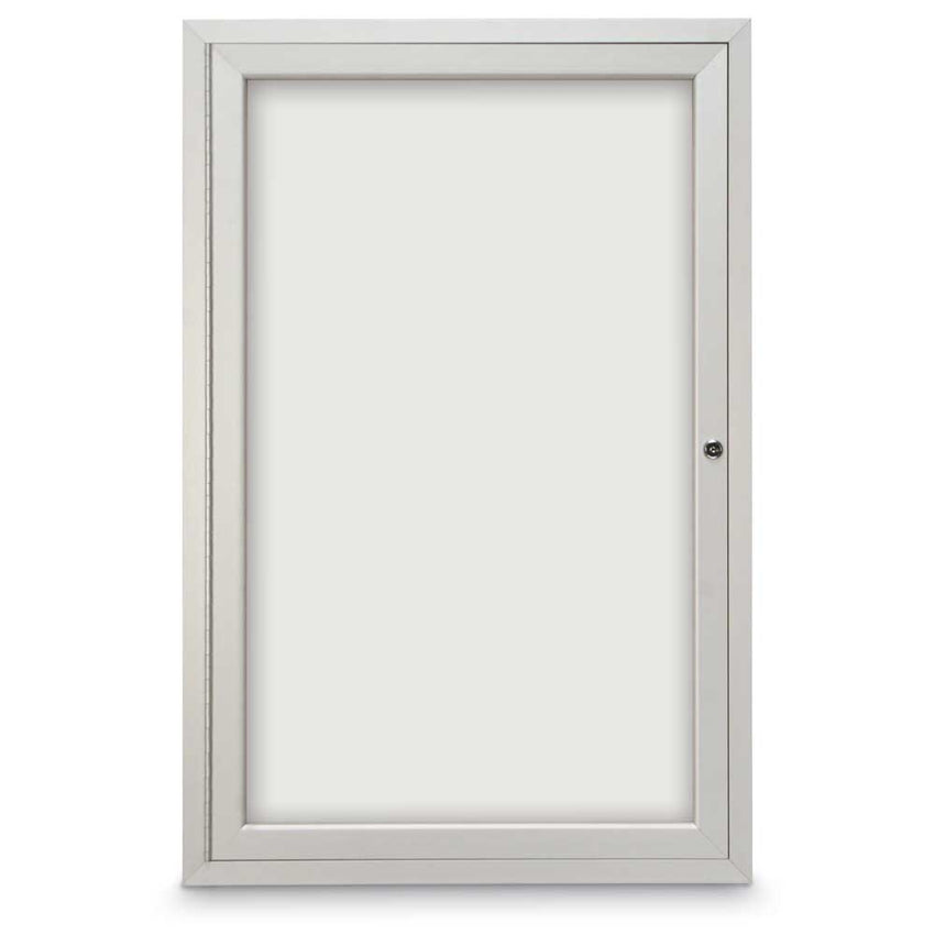 United Visual Outdoor Enclosed Dry Erase Board w/ One Door, 24" W x 36" H (UVP - UV851W) - SchoolOutlet
