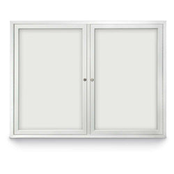 United Visual Outdoor Enclosed Dry Erase Board w/ Two Doors, 42" W x 32" H (UVP-UV852-5W)