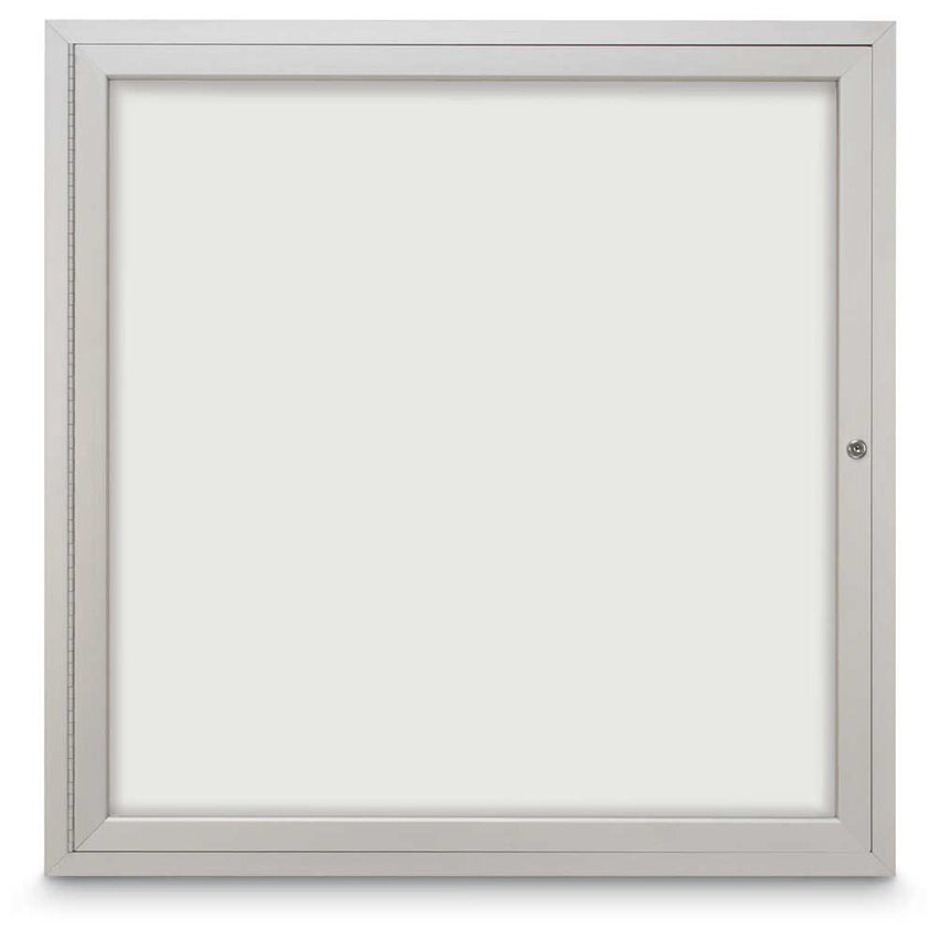 United Visual Indoor Enclosed Dry Erase Board w/ Traditional Frame & One Door, 36" W x 36" H (UVP - UV852) - SchoolOutlet