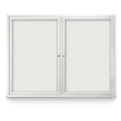 United Visual Indoor Enclosed Dry Erase Board w/ Traditional Frame & Two Doors, 4' W x 3' H (UVP-UV853)