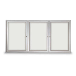 United Visual Indoor Enclosed Dry Erase Board w/ Three Doors & Traditional Frame, 6' W x 3' H (UVP-UV855)