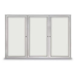 United Visual Indoor Enclosed Dry Erase Board w/ Three Doors & Traditional Frame, 6' W x 4' H (UVP-UV856)
